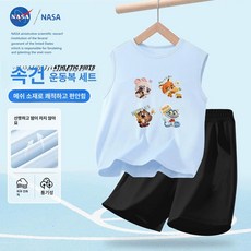 키즈 메쉬 아이스 상하세트 귀여운 캐릭터 반팔 반바지 세트 어린이 반팔티세트 아동 민소매티