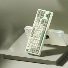 [HL샵]릭스 Riccks RS8 V2 커스텀 기계식 키보드 무선 블루투스 게임전용 키보드, 그린(9009), 목설축-8000mAh