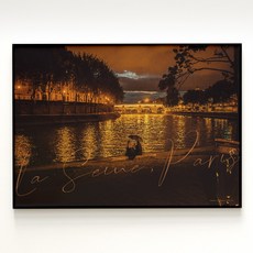 [아트밀] 쉼이 있는 여행사진 액자 90종 - 24 파리 센강의 밤, 1 (소형) A4액자_샴페인골드, 샴페인골드