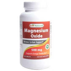 Best Naturals 氧化鎂 500mg 無麩質無糖片劑, 180 件, 1個