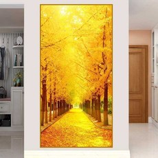 돈나무 시트지 돈들어오는스티커 그림 현관 거실 풍수 황금 벽화 돈나무 액자, 009 골든랜드 소형