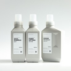 위띵크 세제 소분용기 디스펜서 세제통 1 000ml 세트+ 방수라벨 6종, 그레이, 1개