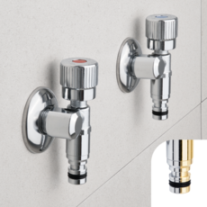 국산 슬림수전 납작수전 국산 기역자형 엘보형 세탁기 수도꼭지 요즘욕실 DF70MSET 다인, 1개