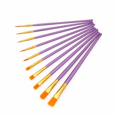 생활의지혜 미술 수채화 붓 혼합 10종 세트, 1세트, 퍼플
