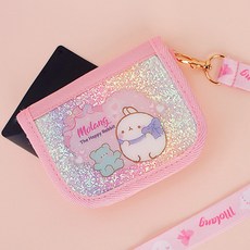 MOLANG RAINBOW項鍊卡包女生錢包小學生卡包零錢包入學畢業禮物小孩兒童