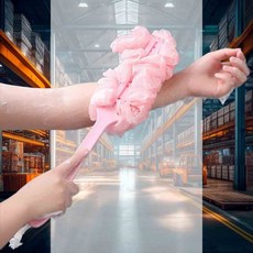 손잡이 목욕 브러쉬 피부청결 거품브러시 목욕솔 바디워시용품 각질관리 등마사지, 그린