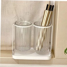 캠핑수저통 투명 물빠짐 수저통 원형 수저 정리함 보관함 꽂이 FBWFG1R0B