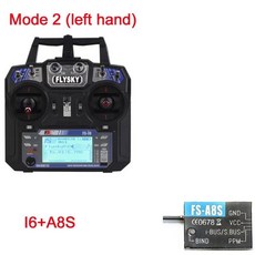 FlySky FS-i6 AFHDS RC 송신기 FS-iA6 FS-iA6B 리시버 포함 비행기 Heli UAV 멀티콥터 드론용 2.4G 6CH, China Mainland, Mode2 i6 With A8S