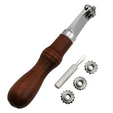 간격 휠 세트 DIY 수제 가죽 도구 스크라이브 휠 트레이싱 포인트 간격 휠 가죽 펀칭 휠, 실버 &amp; 브라운