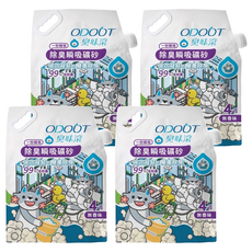臭味滾 ODOUT 除臭瞬吸礦砂 強效凝結 雙重除臭 99% 低粉塵 4kg, 無香, 4包