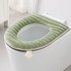 보온 극세사 변기시트 커버 탈부착 쿠션패드, 상품선택, 1개, 그린