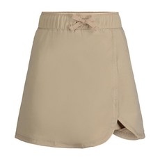 Nautica 여아용 교복 풀온 스쿠터 스커트 언더쇼츠 니트 허리 밴드 및 기능성 포켓 포함 카키, Khaki/Wrap