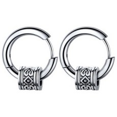 에르모사제이 맨즈 ME009 써지컬 스틸 빈티지 레트로 링귀걸이 남자 피어싱 귀걸이
