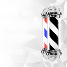 바버샵 싸인볼 회전 간판 기둥 레트로 복고 LED 조명, 100cm 전기도금 흑백