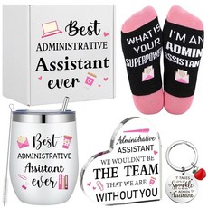 ECLATIS FoldTIE 타이r 5피스 관리 보조 특별한 선물 세트 355ml12온스 텀블러 양말 키체인 하트 아크릴 사인 박스 관리자 전문가 날 비서 감사 여성 레이디 동