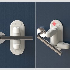 문손잡이 안전 잠금장치, 2개, 화이트