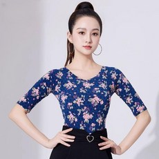 글로리존 밸리 공연 현대 무용 5부 상의 티셔츠, 블루