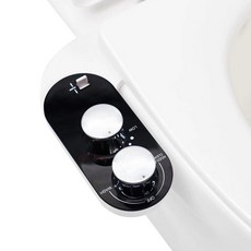 GLIGAM 화장실 온수용 비데 부착 온수 및 냉수 전면/후면 세척용 울트라 슬림 비전기 부착물 압력 각도 제어 쉬운 설치, 블랙