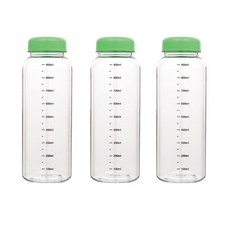 1리터 차가운물 전용 아이스 보틀, 3개, 1L, 아이스 블랙눈금 그린