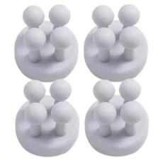 접착식 다용도 실리콘 칫솔걸이 4종 세트, 그레이 4P, 1개