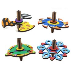 모양 팽이 만들기 착시실험재료 4인용 과학상자 만들기용품 자연과학완구 만들기재료, 아크릴물감세트 미포함