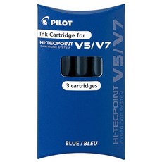 百樂PILOT V5/V7 HI-TECPOINT 卡式鋼珠筆墨水匣 BXC-IC-S3 (3入 黑色), 1個, 藍色-BXS-IC-S3-L