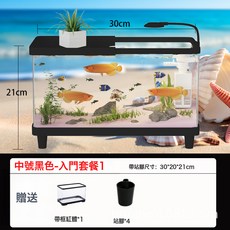 魚缸小型客廳生態造景過濾製氧一體機2025新款帶蓋家用桌面金魚缸, 1個, 如圖