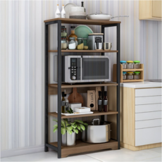 루나글램 렌지대 진열장 선반, 5단, 브라운