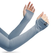 體溫魔術師丨洞洞涼感指洞袖套 防曬透氣降溫抗UV彈力袖套, 雲藍, 1套