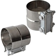 배기 클램프 밴드 2.5 랩 조인트 - 스테인리스 스틸 클램프1 블록 2Pcs 포함 Od에서 Id 파이프 머플러 팔꿈치 및 튜브 연결부2팩, 3inch Lap Joint 2