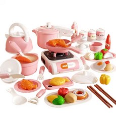 SUUNI DIY 아동 시뮬레이션 수리 키트 소꿉장난감 공구함 나사못 전기 드릴 장난감 선물, 주방 장난감-핑크 색, 1개