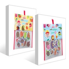 핑크퐁 베베핀 매직 목욕놀이 스티커 : 동물 + 과일·채소 세트, 더핑크퐁컴퍼니