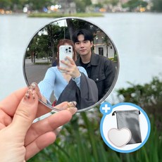 스냅뷰 여행용 셀카 미니 볼록거울, 1개, 실버 1개, 실버