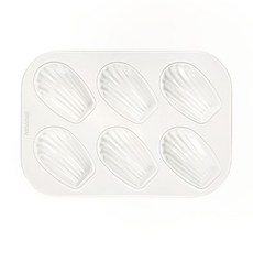 Hanomad 白色版 深型瑪德蓮不沾塗層6格烤盤