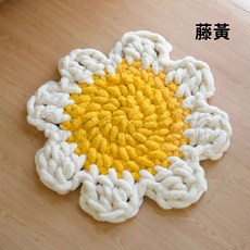 MOMOCAT摸摸貓 現貨【繁花手織圓墊】50cm頂級雪尼爾繩絨編織花朵太空碗太空艙內墊睡墊貓床E03