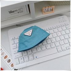라부부 팝마트 17cm labubu 옷10 cm면인형 lulu pig doll 3세 트라이앵글 턱받이 어부 모자, 트라이앵글 오픈 캡 블루, 10cm