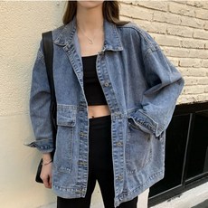 오버핏 시크 빈티지 데님쟈켓 kta0518uA
