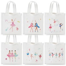 Y1tvei 발레리나 캔버스 토트백 - 귀여운 발레 댄싱 걸 재사용 가능한 식료품 쇼핑백 애호가를 위한 댄스 리사이틀 선물 화이트. L