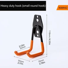 차고 보관 유틸리티 후크 정원 정리함 강철 벽 마운트 후크(유형 O 원형 물결 모양주황색), 03 C