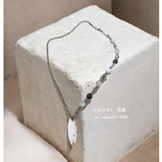 VAWNI 葉片造型天然石珠項鍊 簡約時尚 輕巧舒適