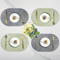 엘빈리빙 더스티 라운드 양면 식탁매트 4p 세트, 1세트, 45*30cm, B set