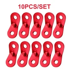 10개의 구멍이 뚫린 로프 가이라인 조절기 알루미늄 합금 바람 로프 스토퍼 버클 텐셔너 가이라인 코드 패스너, 10pcs Red, Red