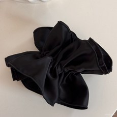 자오루쓰와 같은 스타일의 초대형 블랙 헤어밴드 여성용 가을/겨울 번헤어 스타일 고급스러운 느낌의 헤어밴드, 새틴 스타일 대형(고급스러운 질감의 원단)