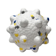 耐咬狗狗磨牙球 ETPU玩具, 白底 黃藍灰, 1個