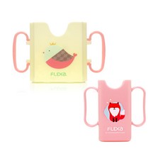 플렉사 우듀우듀홀더 + 미니팩 홀더 세트 케이스, 1개, 플렉사 우유두유홀더(옐로우_버드)+미니팩홀더(핑크)