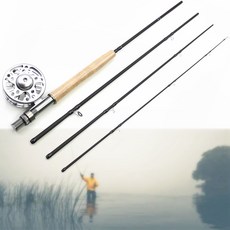 飛釣竿 飛釣輪 套裝 歐美 便攜式 釣魚竿組合 碳素 5/6 飛蠅竿 桿繼竿 筏竿 鐵板竿 釣魚竿 軟絲竿 岸拋竿 旅竿 馬口竿 萬用竿 船釣海, 1.98米竿 輪組合