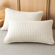 베개커버 먼지없는 항균 누빔 베갯잇 호텔식 부드러운 베이직 베개커버 1+1