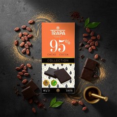 trapa 95%黑巧克力 無糖 獨立包裝 成人 苦甜 醇厚, 80g, 1個