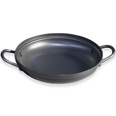 [단품] 유유마트 국산 가벼운 경질 낮은전골 냄비 업소용 새우 대하구이, 1개, 20cm_냄비(뚜껑X), 블랙