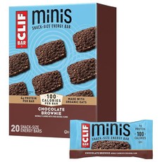CLIF BAR Minis - 초콜릿 브라우니 맛 유기농 귀리로 제작 단백질 GMO 프리 식물 기반 스낵 사이즈 에너지 바 28.(1온스) (20팩), Chocolate Brownie